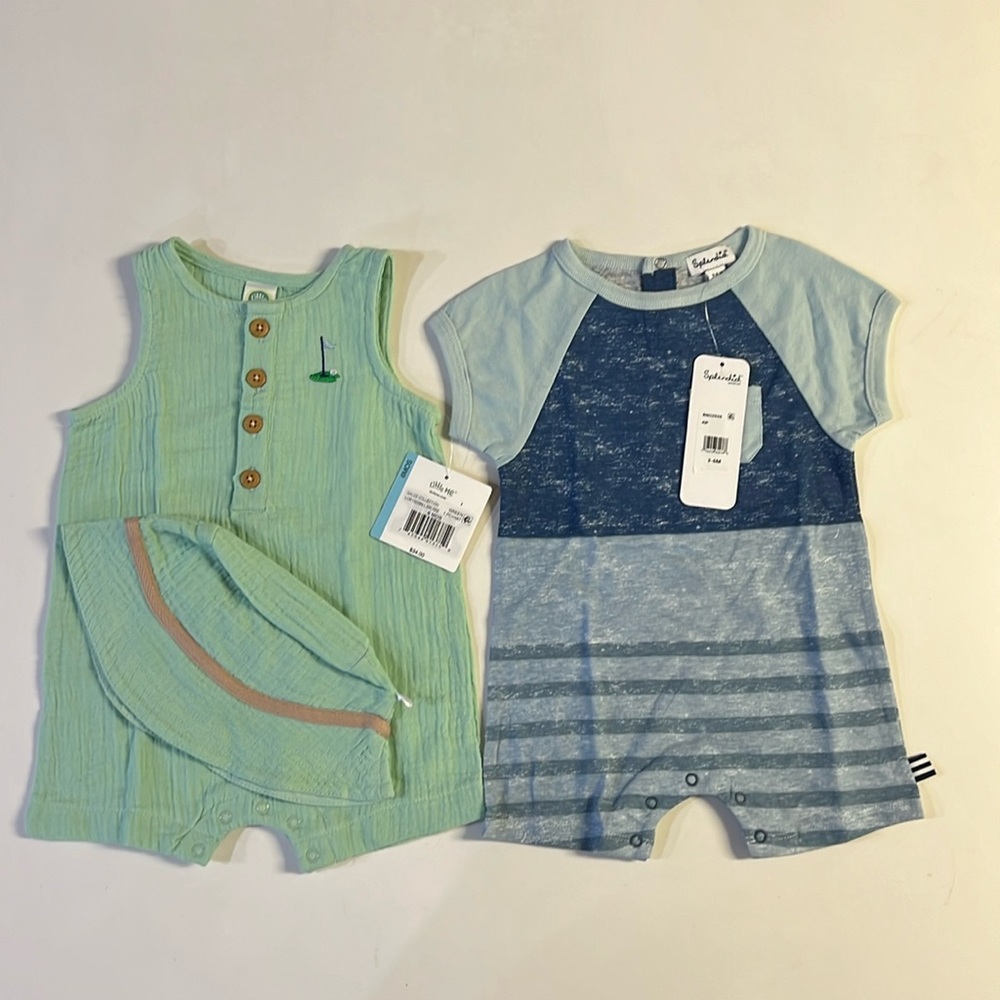 *Lot of 2 Baby Rompers Splendid & Little Me Size 3-6 Months